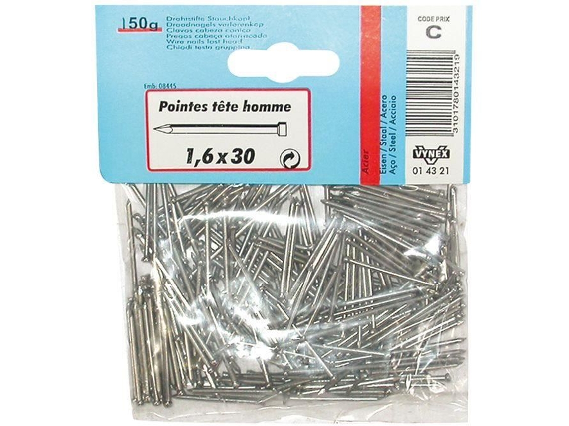 Ponta De Cabeça Masculina Vynex 1,5x25 Mm Fixação Em Madeira