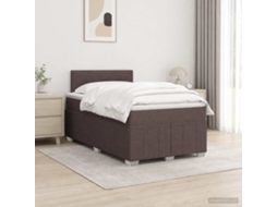 Vidaxl Cama Box Spring Com Colchão Marrom Escuro 120 X 190 Cm Tecido