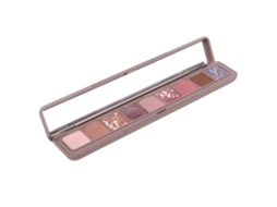 Paleta de Sombras Matte e Glitter, Tons Terrosos Nude Suaves, 9 Cores, Compacta, 13,5g