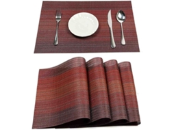 Nova Line conjunto de 4 Toalhas de Mesa Tejidas Vinil Laváveis Antiaderentes Resistentes Ao Calor Fáceis de Limpar