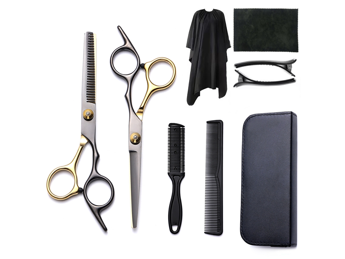 Kit De Tesoura De Corte Cabelo, 9pcs Ferramenta Profissional Para Corte De Cabelo, Para Cabeleireiros E Uso Doméstico Cuich