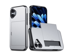 Capa Protetora À Prova De Choque Para Iphone 16 Plus - Compartimento Para Cartão