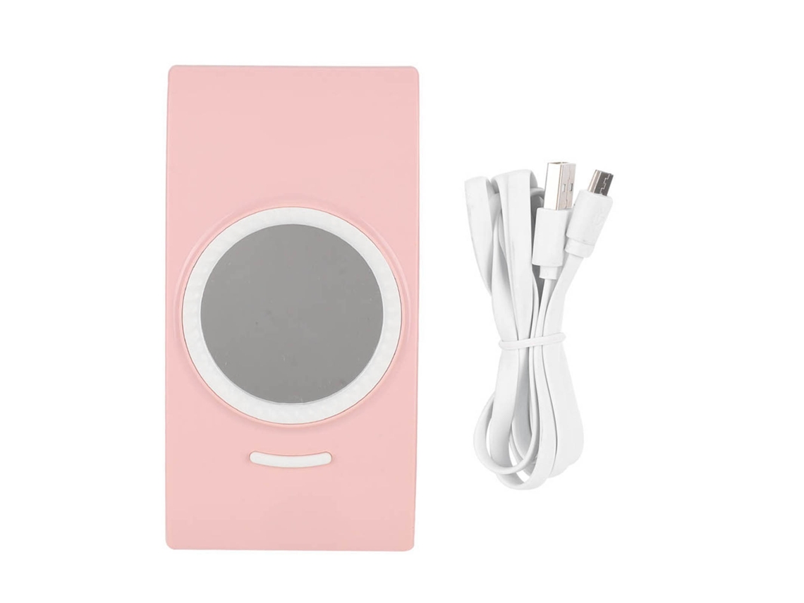 Lâmpada De Unhas Portátil Plegável 16w Secador De Esmalte Em Gel Com Espelho Dúas Fontes De Luz 365+405nm Rosa