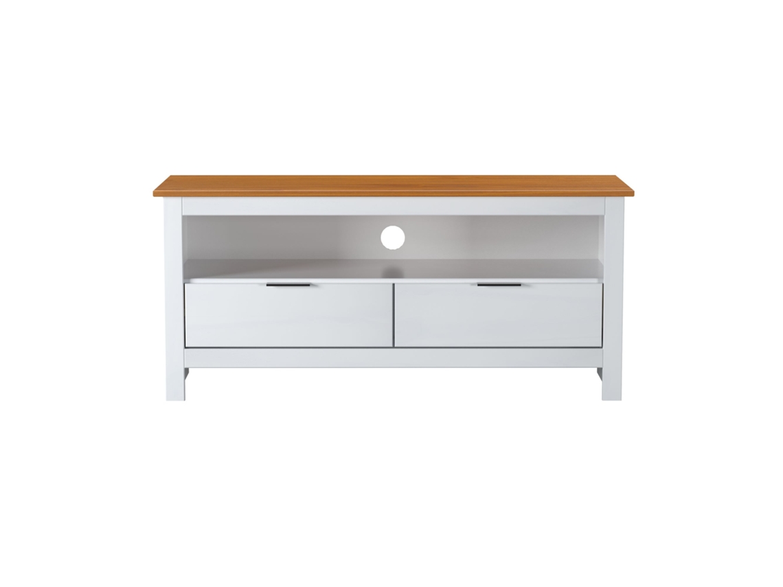 Mesa de Televisão 2 Gavetas Branca 49X110X40 Cm VENPRODIN