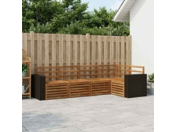 Vidaxl Conjunto De Sofá Sectional 5 Pcs Natural