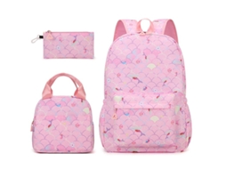 Mochila Escolar para Meninas CUICH Sereia Rosa