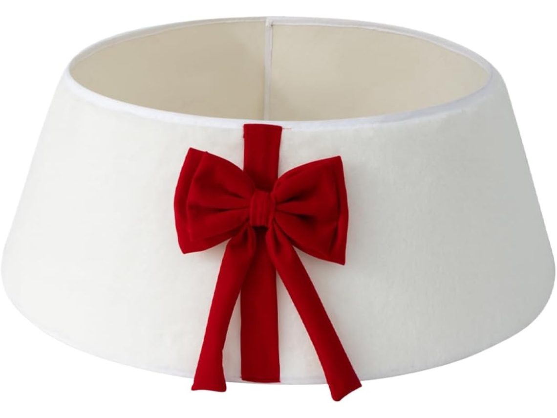 Saia De Árvore De Natal De Pelúcia Com Gravata Borboleta Para Festas |