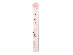 Régua De Plástico Transparente 15cm Com Estampa Pata Gato, Ferramenta De Medição Kawaii Para Estudantes, Desenho E
