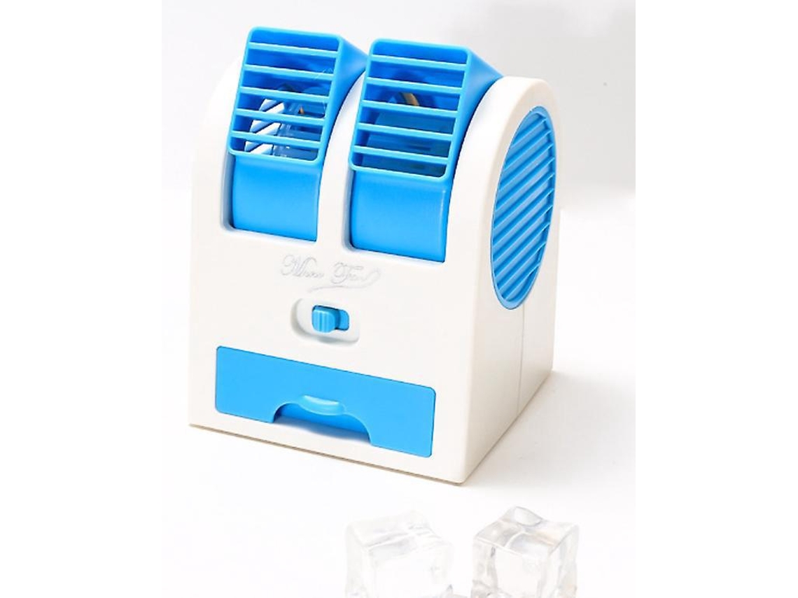 Mini ventilador portátil USB, sem hélices, dupla camada, 11 x 11 x 13,5 cm, azul Brilvibera
