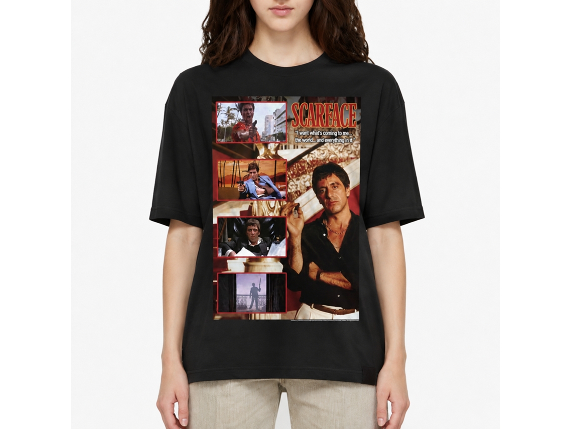 Rockinstone Scarface Movie Composite Black Adult T-shirt Size:m