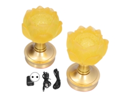 Laxiscreed Lanterna Led Budista Com 2 Cores, Ajuste De Brilho E Design De Flor Para Prática De Budismo