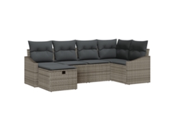 Conjunto 7 Conjunto De Sofás Para Exterior Vidaxl Cinzento Vime Pe (233,5 X 123,5 X 85 Cm)