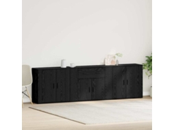 Vidaxl Buffet Carvalho Preto 240 X 33 X 70 Cm Derivados De Madeira