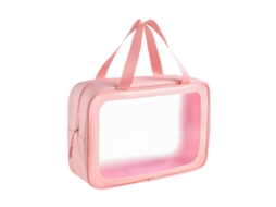 Bolsa de Maquiagem Transparente Grande Capacidade de PVC, Portátil, para Viagem com S/MARCA