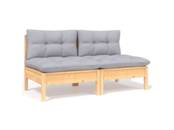 2-seater Garden Sofa, 2-seater Garden Sofas Vidaxl Cinzeto Madeira De Pinho (n/a)