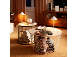 Led Table Lamp With Usb Cable, Touch Switch, Metal, Rechargeable, White
