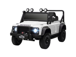 Carro Crianças Land Rover 12v Branco 115x61x61 Cm (controlo Remoto, Suspensão, Usb/mp3, Velocidade Ajustável, Faróis)