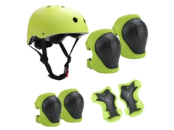 Kit Proteção De Crianças Capacete 7 Em 1 ,tamanho:s Verde