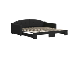 Daybed With Trundle, Daybeds With Trundles Vidaxl Preto Tecido (100 X 200 Cm)