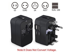Adaptador Universal Bison 202 Com Duas Portas Usb 2.1a, Universal Para Uso Global