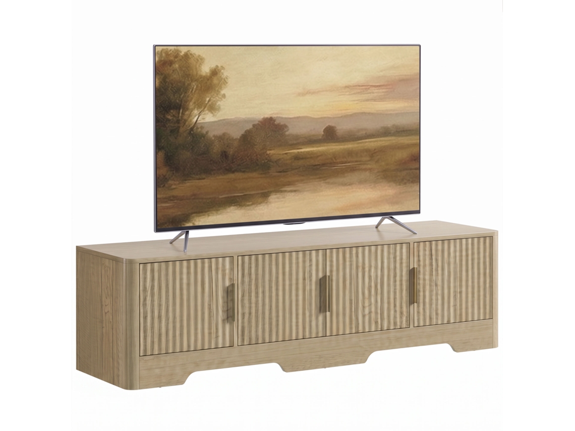 Carvalho, 4 Portas, Comporta Tvs De Até 60 Polegadas, Móvel Para Tv De 140 Cm