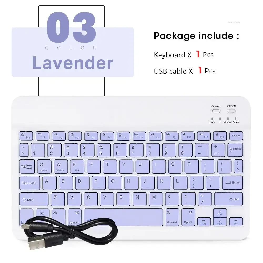 Teclado Sem Fio de 10 Polegadas e Conjunto de Teclado para Dispositivos Ios e Android MDUG (roxo)