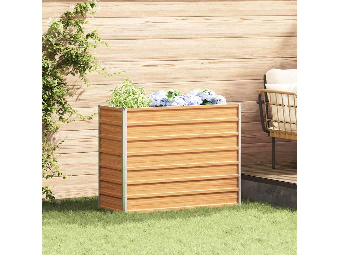 Vidaxl Canteiro De Jardim Elevado Marrom Claro 100 X 40 X 77 Cm