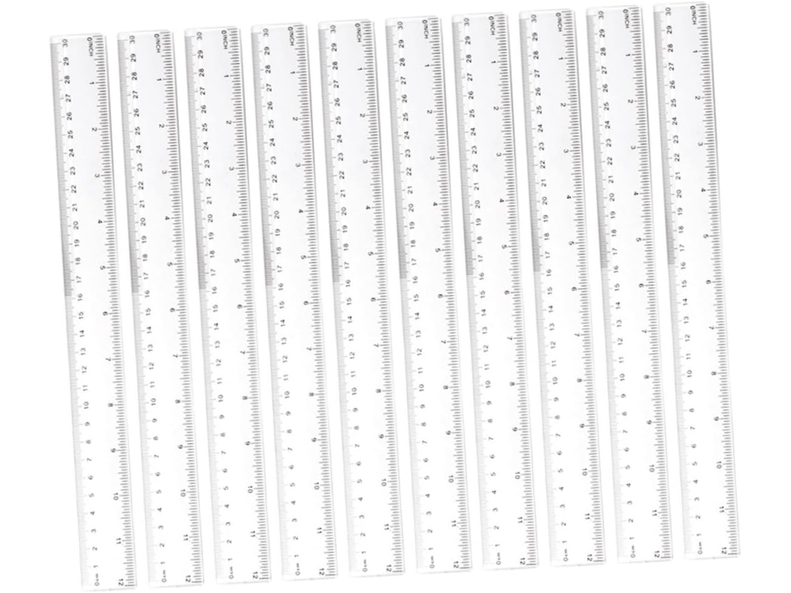 Lurelia Régua Plástica 20 Peças 30 Cm Com Flexível E Durável Para Desenho Técnico