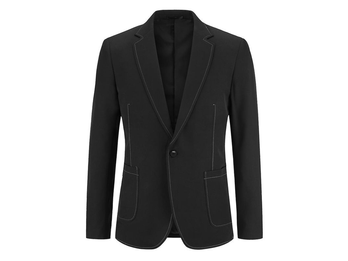 Blazer Fasst para Homem com Gola Elegante e Design Versátil S/MARCA