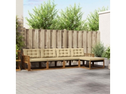 Vidaxl Conjunto De Sofás Para Exterior 5 Unid. Natural E Bege