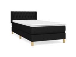 Cama com Molas/colchão 90x190 Cm Tecido Preto MAISON EXCLUSIVE