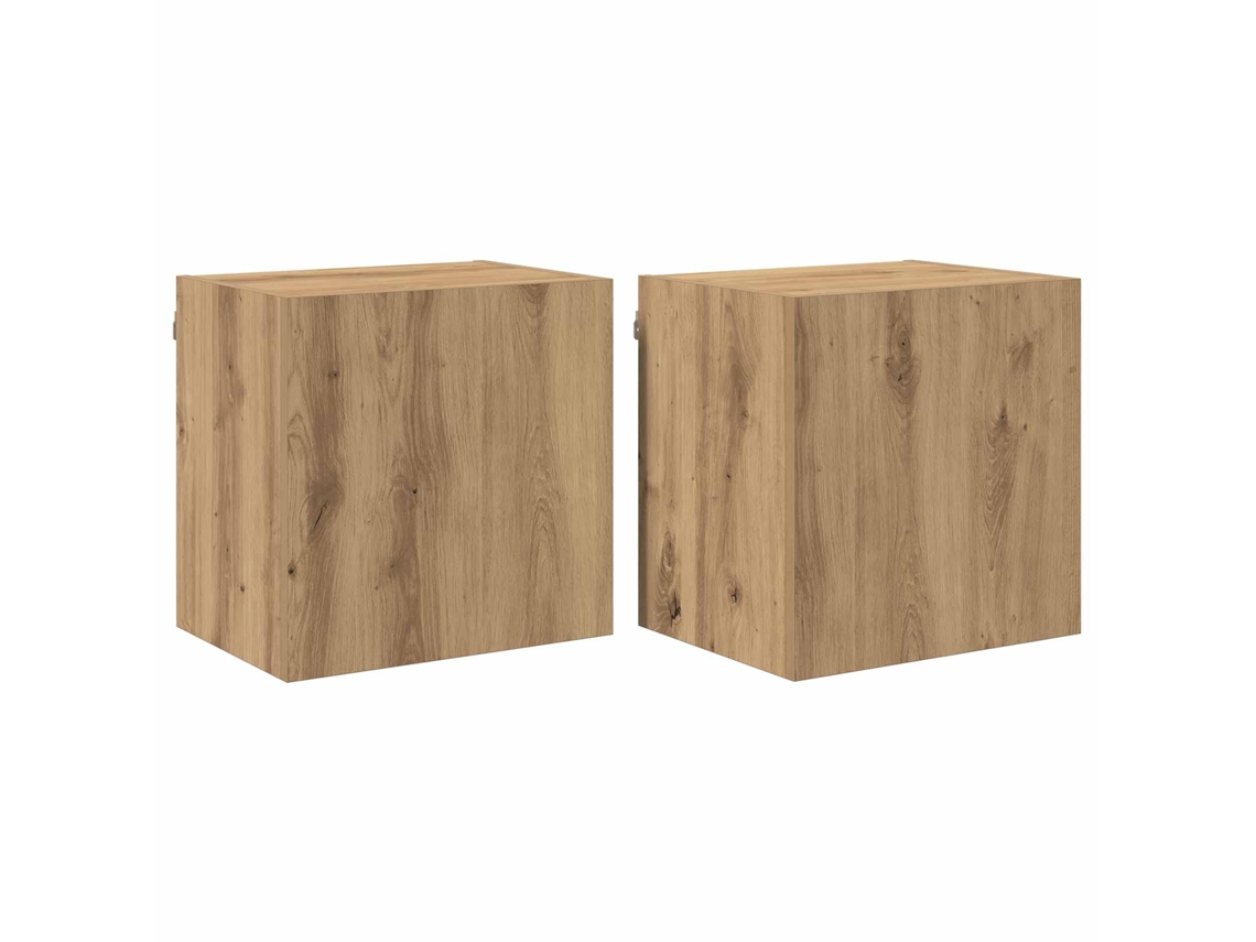 Conjunto 2 Gabinete Para Tv Vidaxl Castanho Derivados De Madeira (40,5x30x40cm)