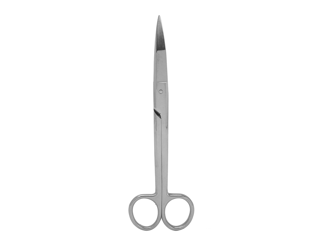 Tesoura médica de aço inoxidável com lâmina curva de 7,1 polegadas para aparar e remover pelos faciais