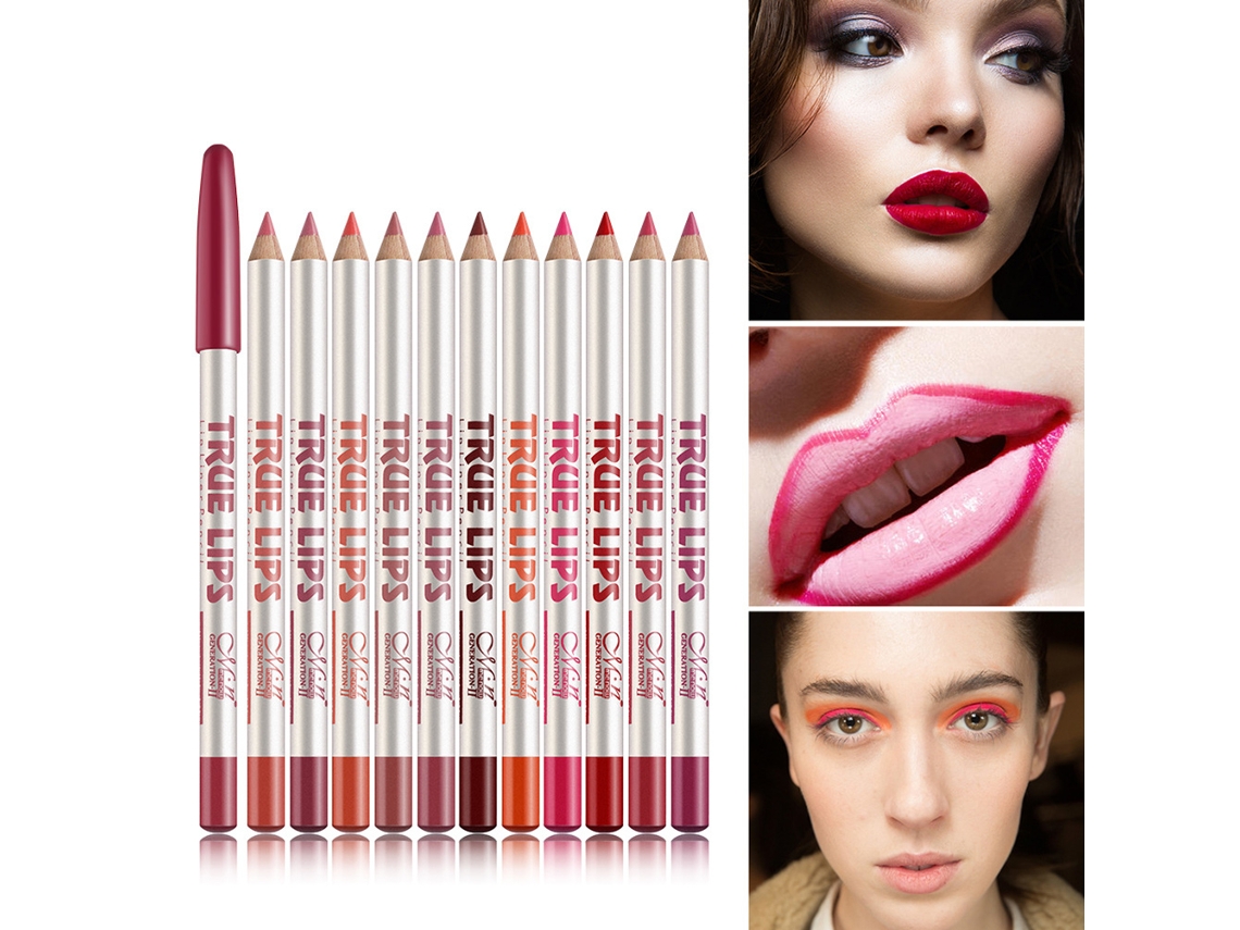Kit De 12 Lápis De Lábio Matte Impermeáveis Para Mulheres E Meninas