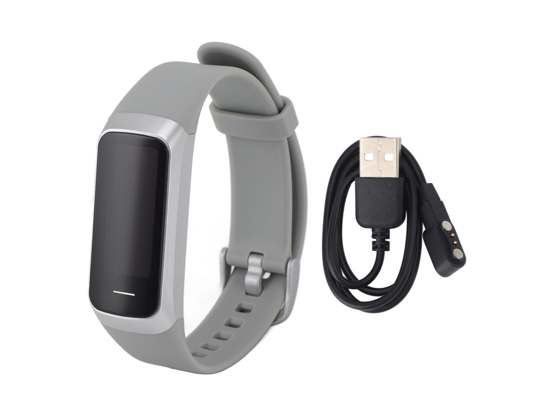 Pulseira Inteligente Silicone Com Tela Touchscreen Hd Monitoramento De Sono E Temperatura Modos Esportivos À Prova D'água Prata