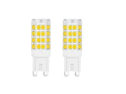 Rebe 2 Unidades de Lâmpada Led G9 5w, Substituição da Lâmpada Halógena G9 40w, 420lm, Luz Quente 3000k, Ac100v 240v, Base G9 Não Regulável