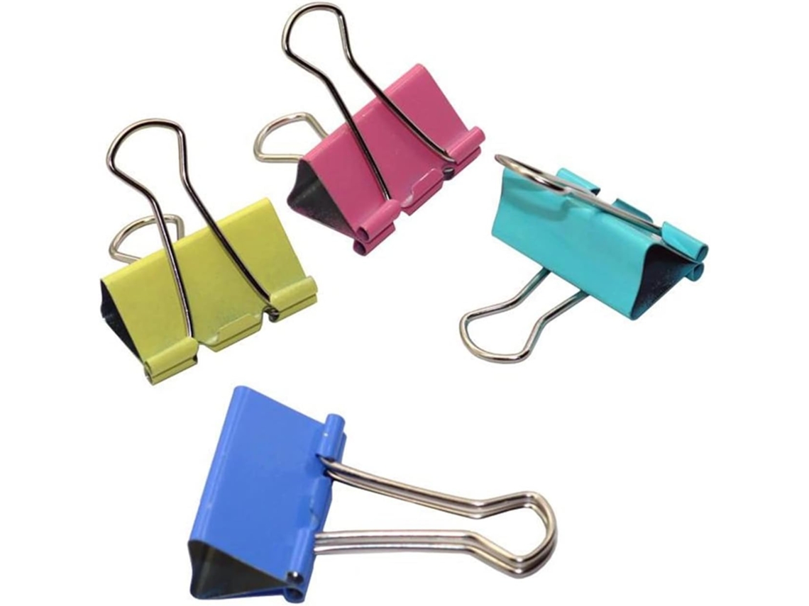 Conjunto de 4 prendedores coloridos com suportes para fotos longas, porta-retratos e papel, ideias para anotações e materiais.
