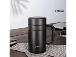 Caneca Térmica De Aço Inoxidável De Grande Capacidade (preta, 420 Ml), Ideal Para Uso Doméstico.