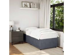 Vidaxl Estrutura de Cama Sem Colchão 80x200 Cm Veludo Cinzento escuro