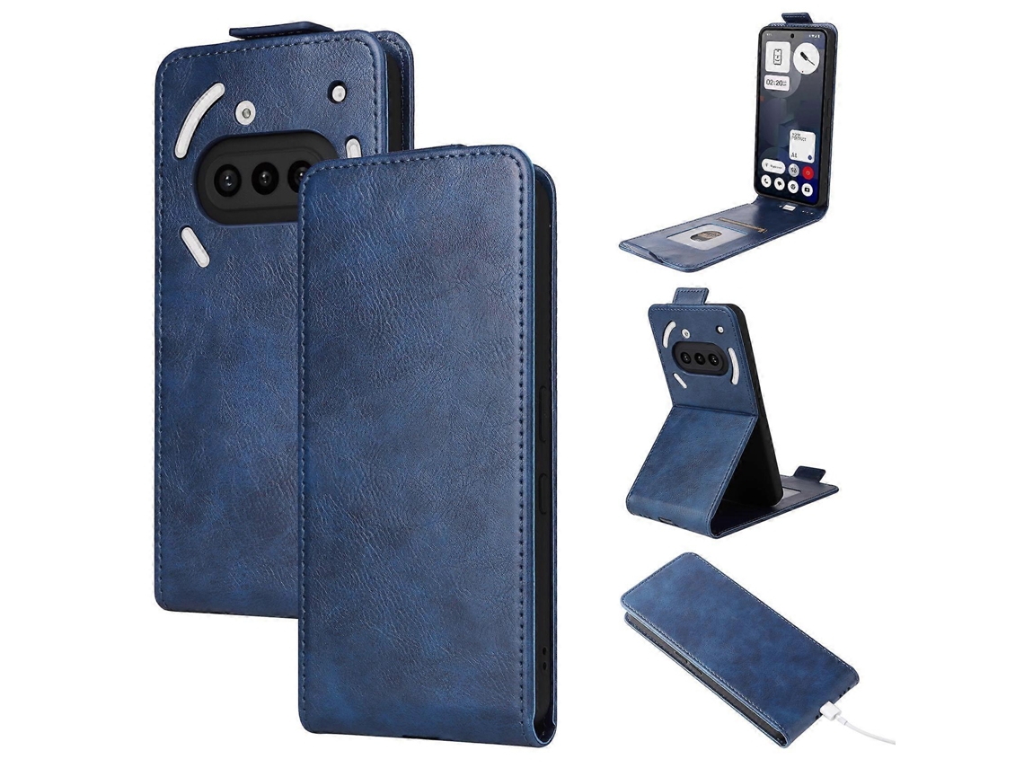 Capa De Couro Com Aba Vertical Magnética E Fivela Para Celular Nothing Phone 3a