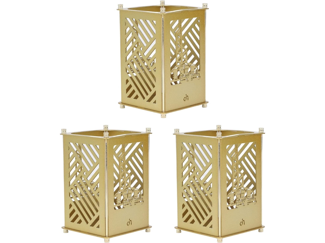 Porta canetas de Metal Dourado, Organizador para Lápis e Pincéis de Escritório. SFUSHOS