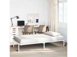 Vidaxl Estrutura De Cama Sem Colchão Dobrável 107x203 Cm Aço Branco