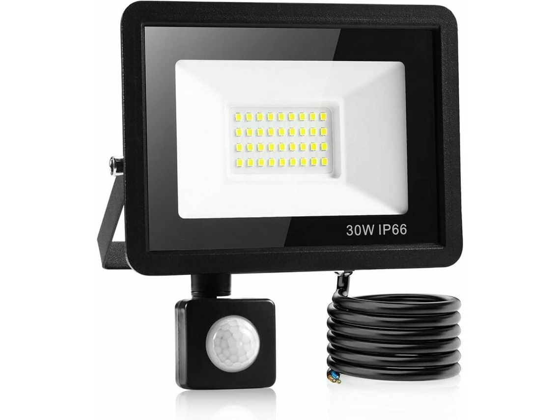 VYLARA Holofote Com Sensor De Movimento Para Ambientes Externos, Holofote Superbrilhante À Prova Dágua Ip66 Com Led Branco Frio De 30 W, Luz Com Sensor De M