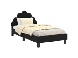 Estrutura de Cama Infantil com Cabeceira Preto 80x160 cm MAISON EXCLUSIVE