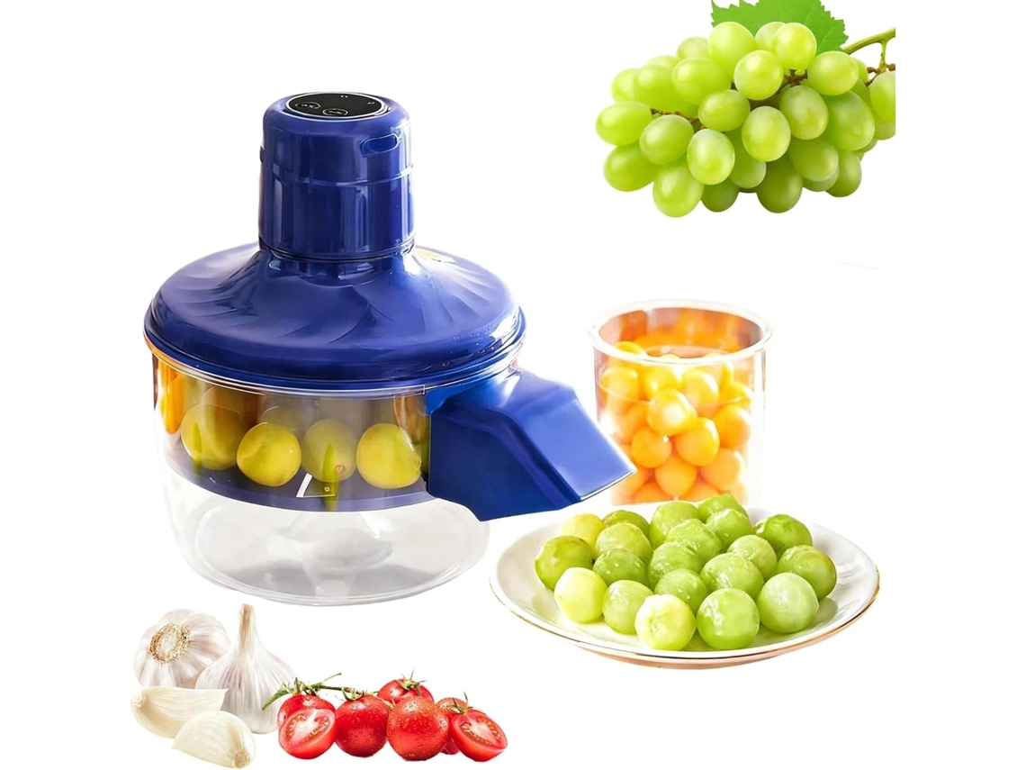 Descascador de uvas elétrico, descascador automático sem fio para alho e frutas, com lâminas de aço inoxidável 304 e função de reaquecimento.