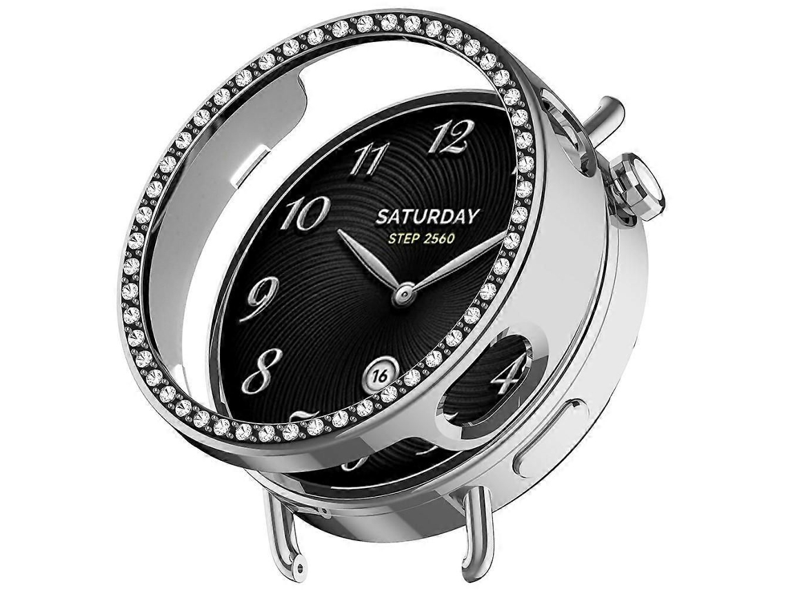 Capa Protetora Para Smartwatch Xiaomi Watch S4 41mm Em Policarbonato Com Decoração De Strass.