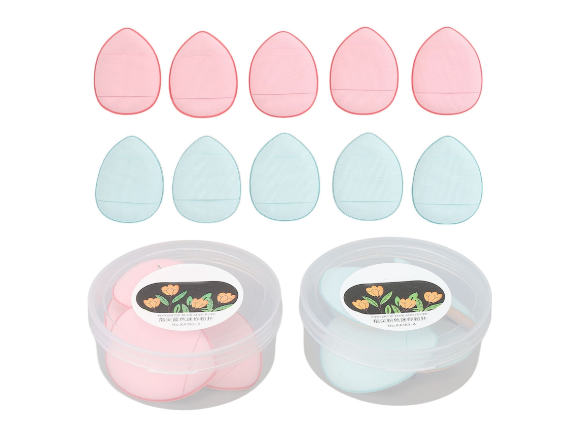 10 Pcs Esponjas De Maquillaje Para Dedos Suaves Y Elásticas Puff De Maquillaje