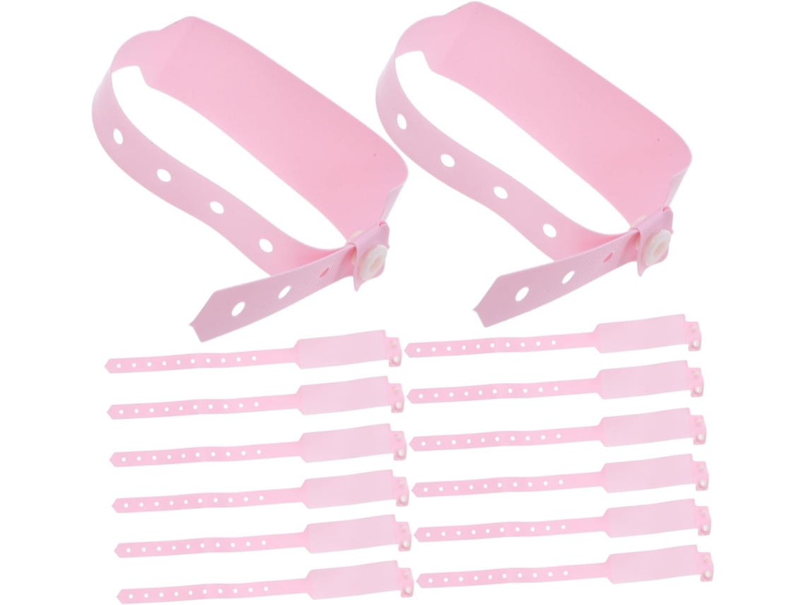 Pulseiras De Identificação Hospitalar Operitacx 100 Para Pacientes Em Pvc Rosa, Design Confortável Para Uso Em Hospitais