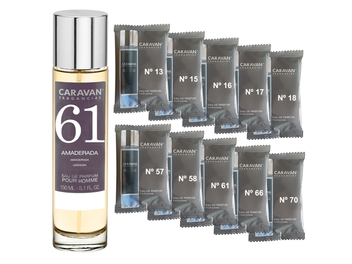 Perfume Masculino Caravan Nº61 De 150 Ml Conjunto De 10 Frascos De Fragrâncias