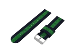 Pulseira De Nylon Bipartida Para Samsung Galaxy Watch4 40/44mm E Watch4 Classic 42/46mm (preta E Verde)